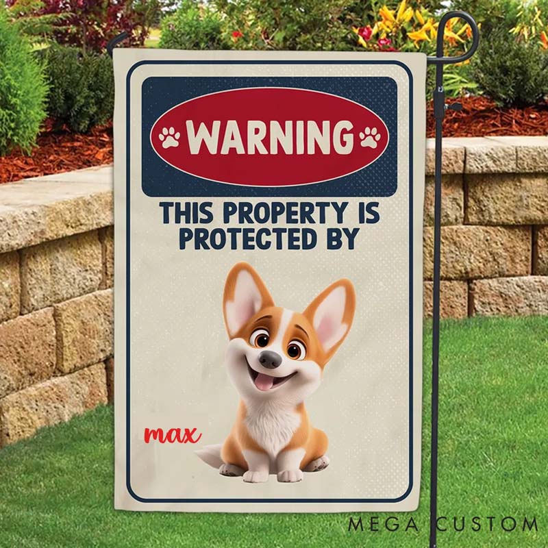 Personalized Dog Lover Property of Garden Flag