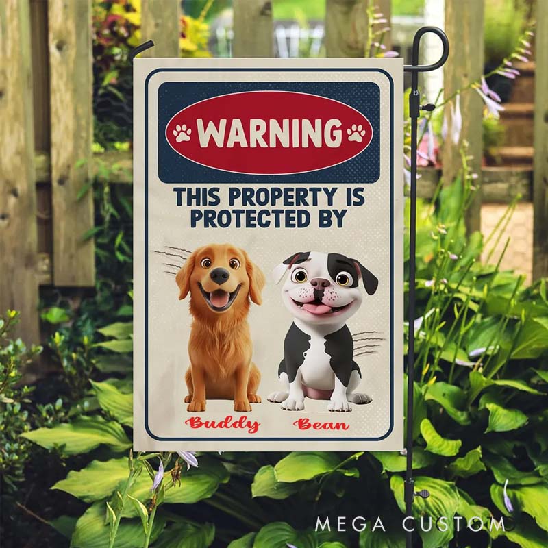 Personalized Dog Lover Property of Garden Flag