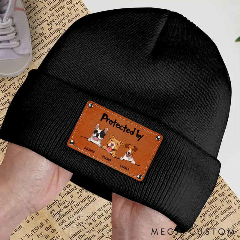Personalized Dog Lover Protected By Dog Beanie