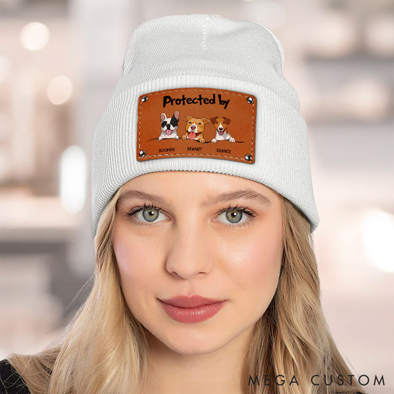 Personalized Dog Lover Protected By Dog Beanie