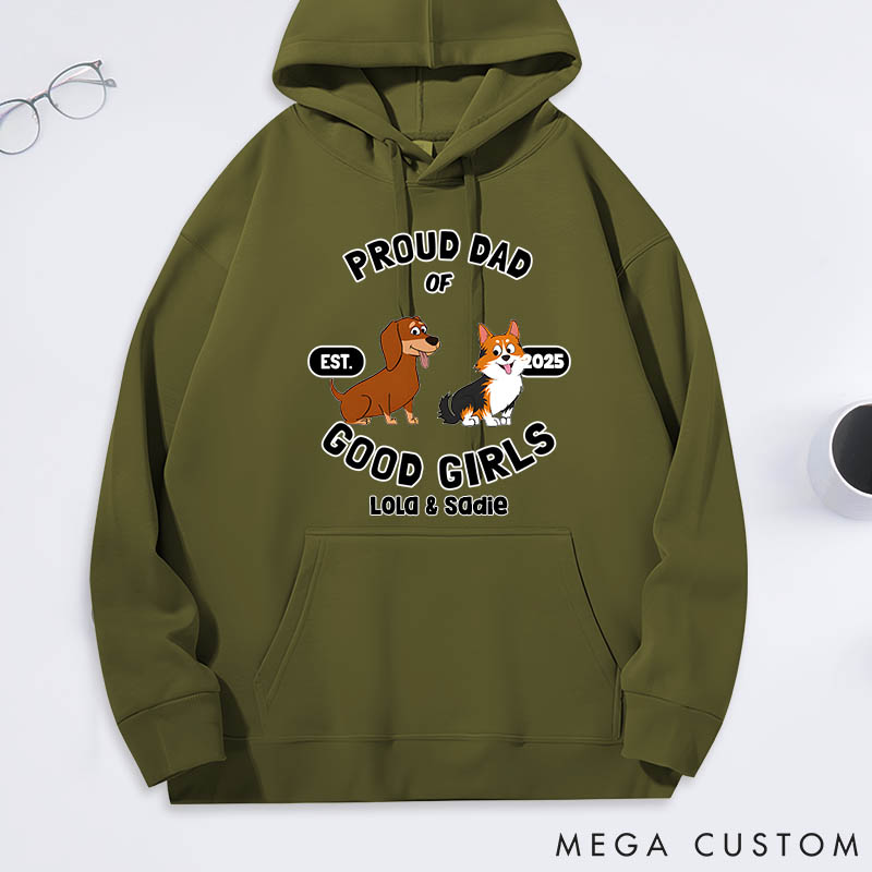 Personalized Dog Lover Proud Dad Classic Hoodies