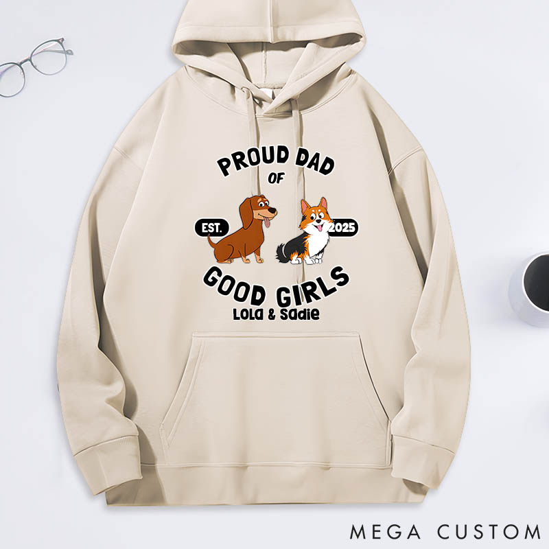 Personalized Dog Lover Proud Dad Classic Hoodies