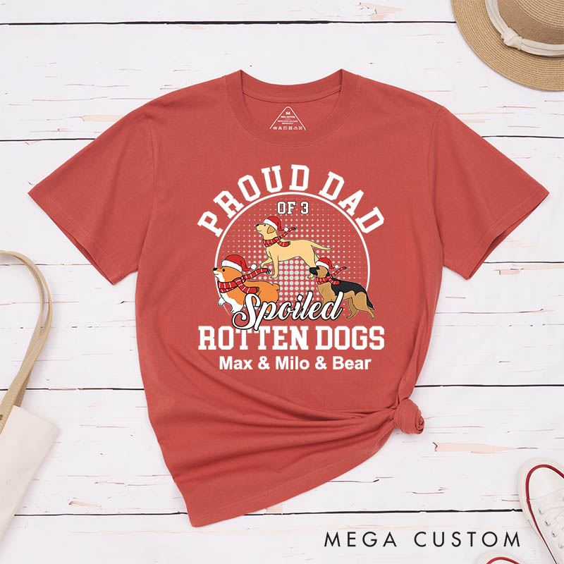 Personalized Dog Lover Proud Dad Dogs T-Shirt