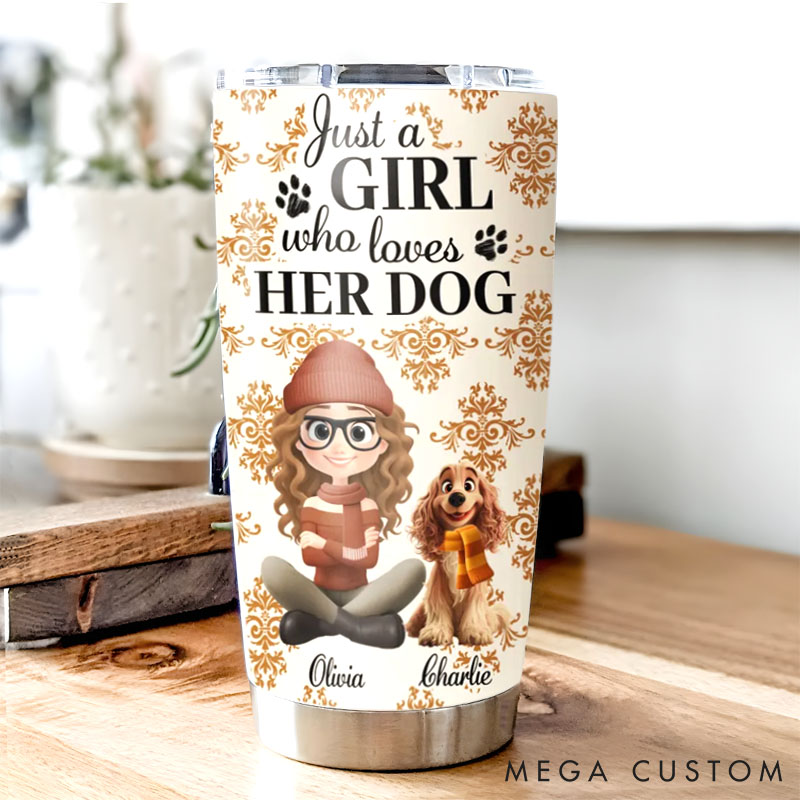 Personalized Dog Lover Pumskin Dog Autumn 20oz Tumbler