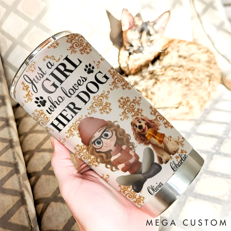 Personalized Dog Lover Pumskin Dog Autumn 20oz Tumbler