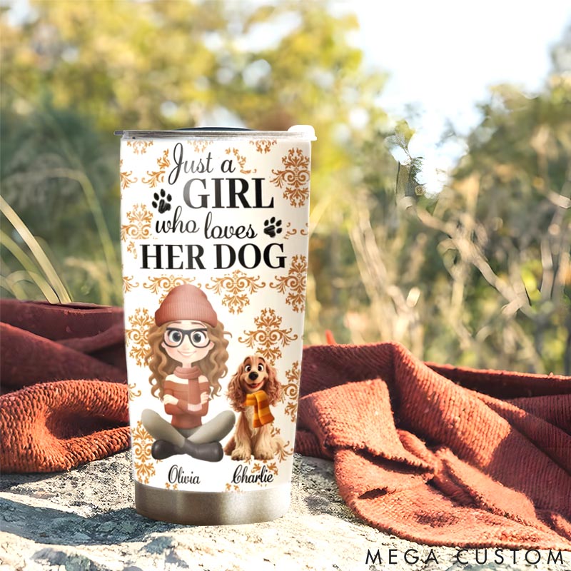 Personalized Dog Lover Pumskin Dog Autumn 20oz Tumbler