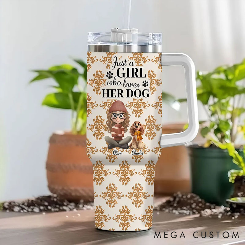 Personalized Dog Lover Pumskin Dog Autumn 40oz Tumbler