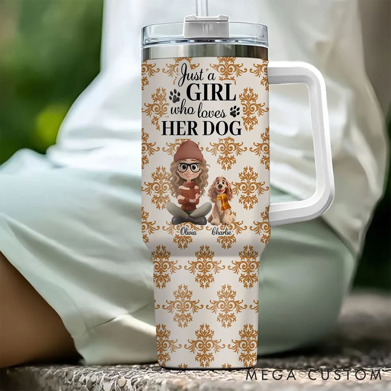 Personalized Dog Lover Pumskin Dog Autumn 40oz Tumbler