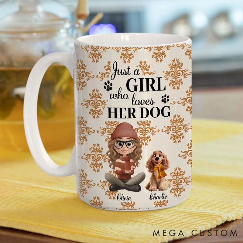 Personalized Dog Lover Pumskin Dog Autumn Mugs