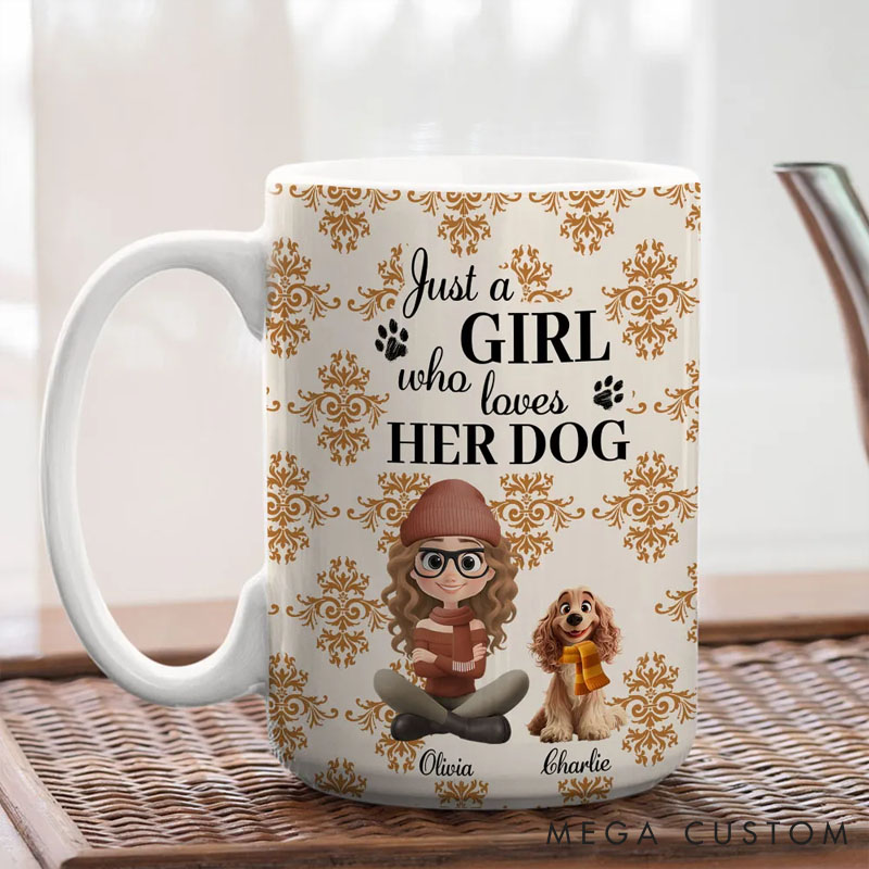 Personalized Dog Lover Pumskin Dog Autumn Mugs