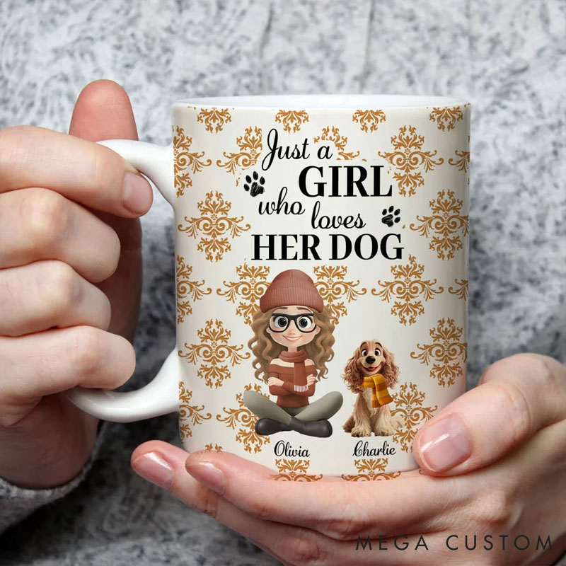 Personalized Dog Lover Pumskin Dog Autumn Mugs