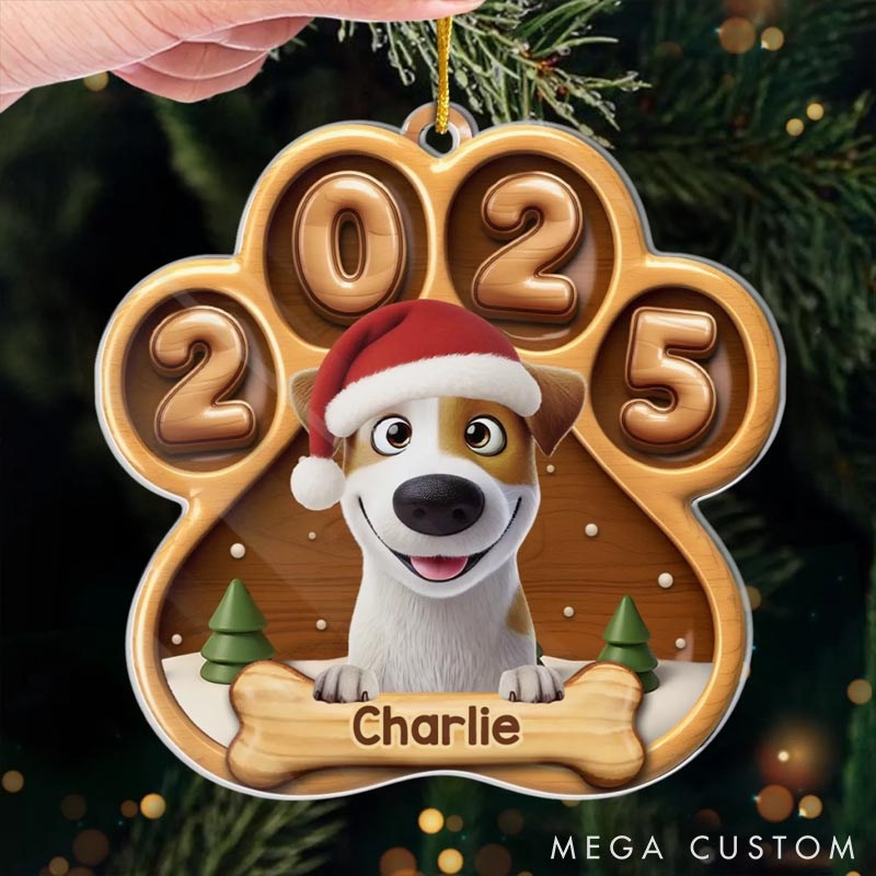 Personalized Dog Lover Puppy Kisses Under the Tree Christmas Ornament