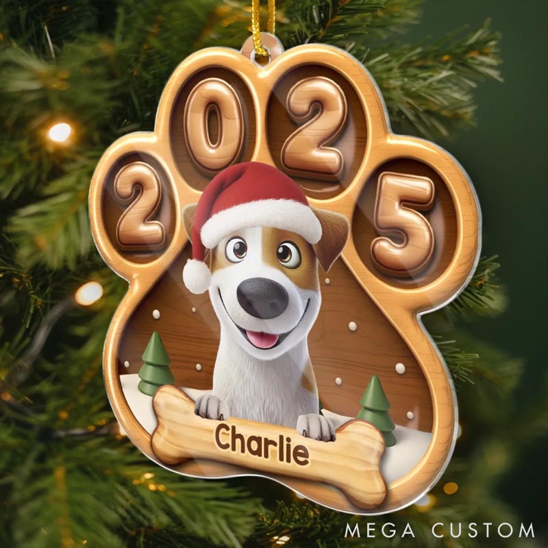 Personalized Dog Lover Puppy Kisses Under the Tree Christmas Ornament