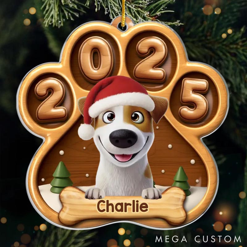 Personalized Dog Lover Puppy Kisses Under the Tree Christmas Ornament