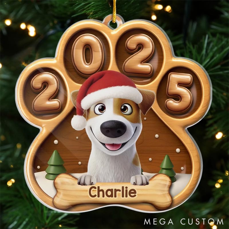 Personalized Dog Lover Puppy Kisses Under the Tree Christmas Ornament