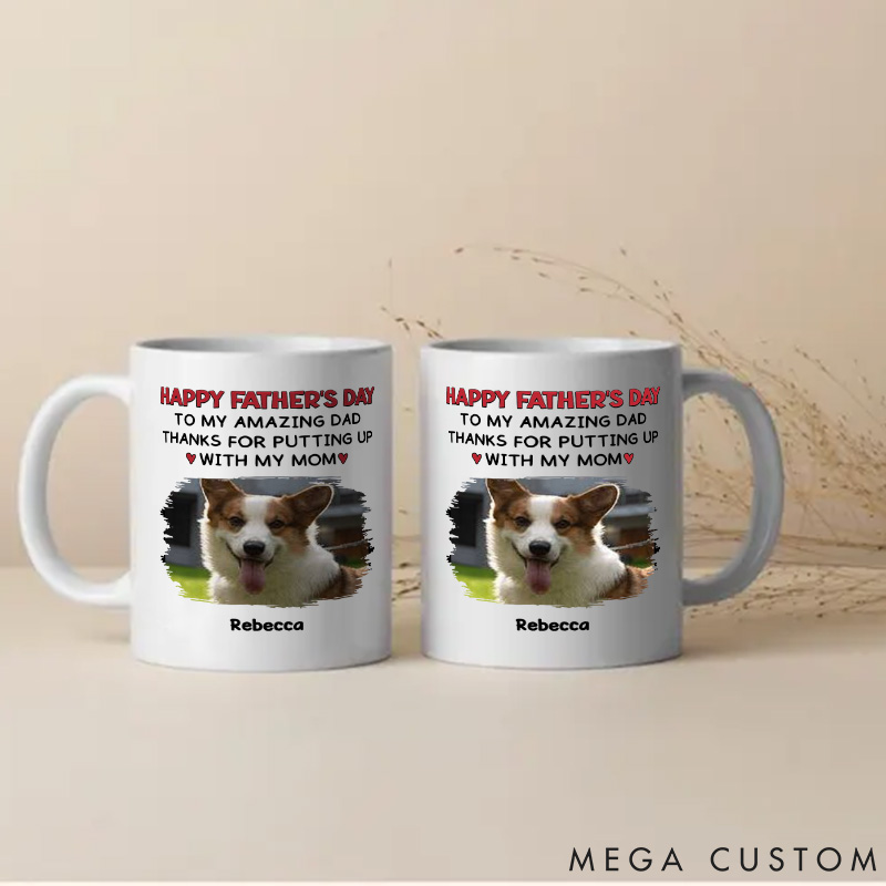 Personalized Dog Lover Putting Up with My Mom Mum Photo Mugs