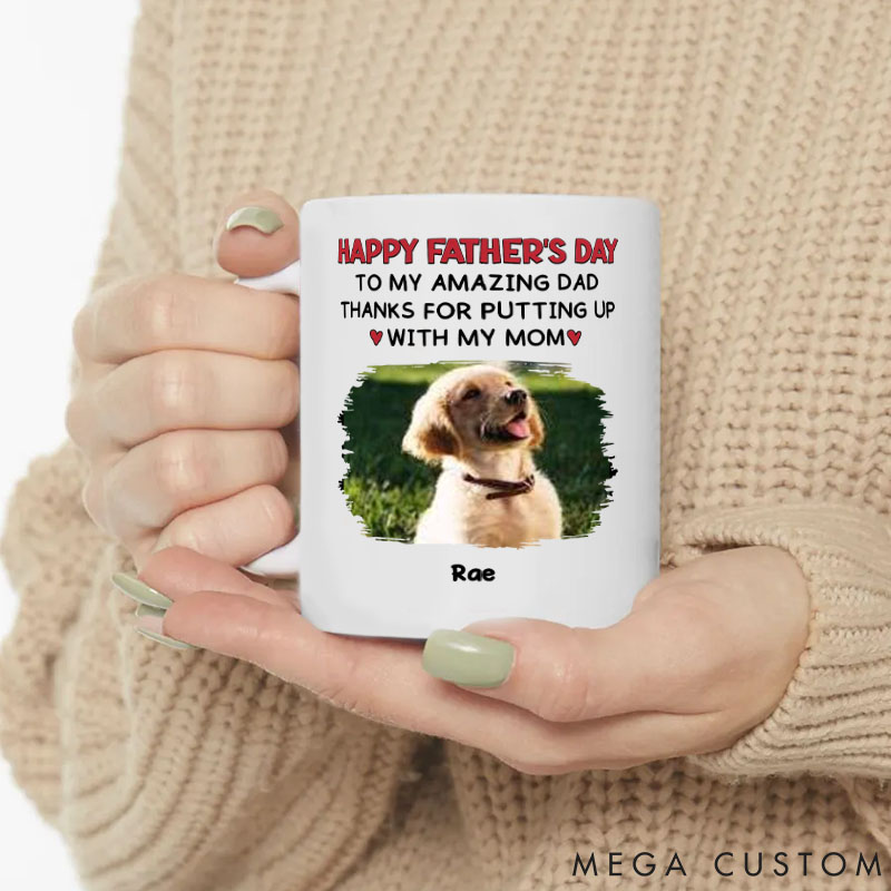 Personalized Dog Lover Putting Up with My Mom Mum Photo Mugs