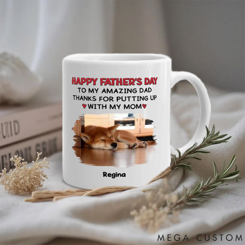 Personalized Dog Lover Putting Up with My Mom Mum Photo Mugs