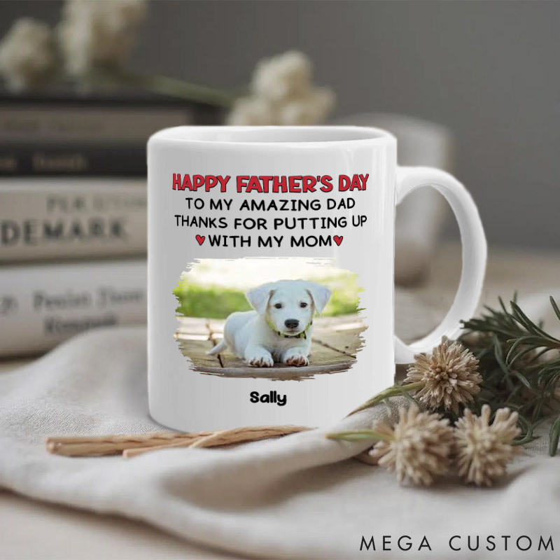 Personalized Dog Lover Putting Up with My Mom Mum Photo Mugs