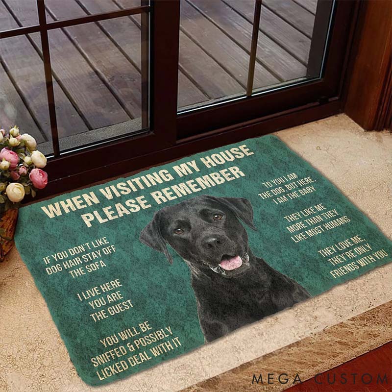 Personalized Dog Lover Remember Dog House Rules Doormat