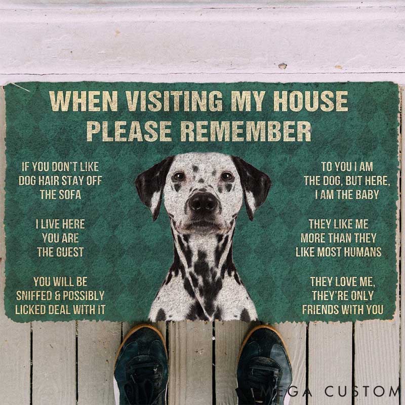 Personalized Dog Lover Remember Dog House Rules Doormat