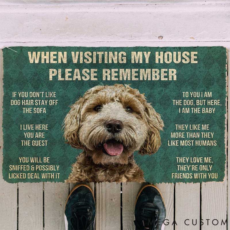 Personalized Dog Lover Remember Dog House Rules Doormat