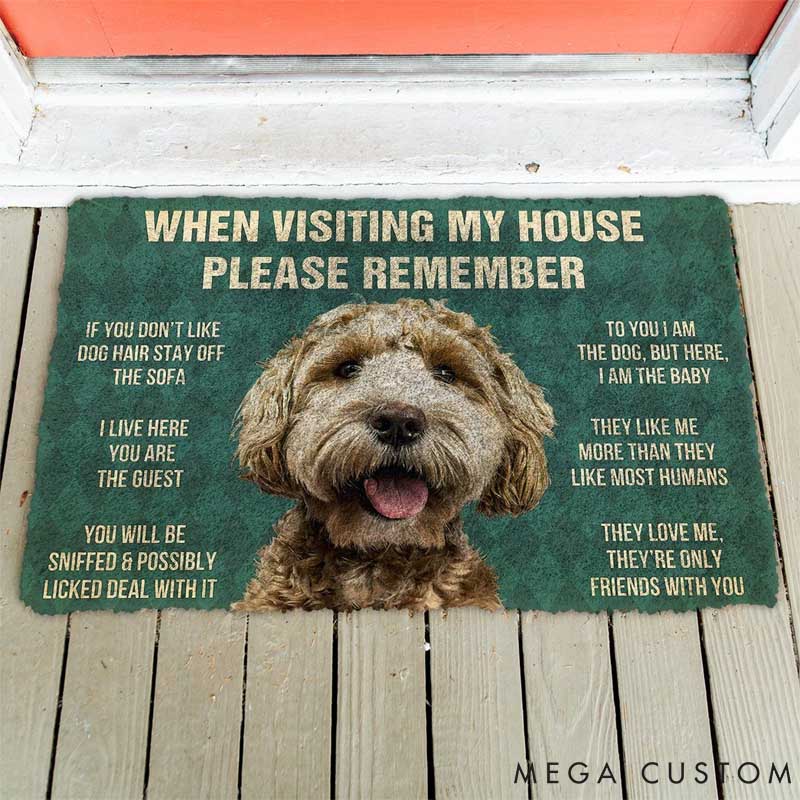 Personalized Dog Lover Remember Dog House Rules Doormat