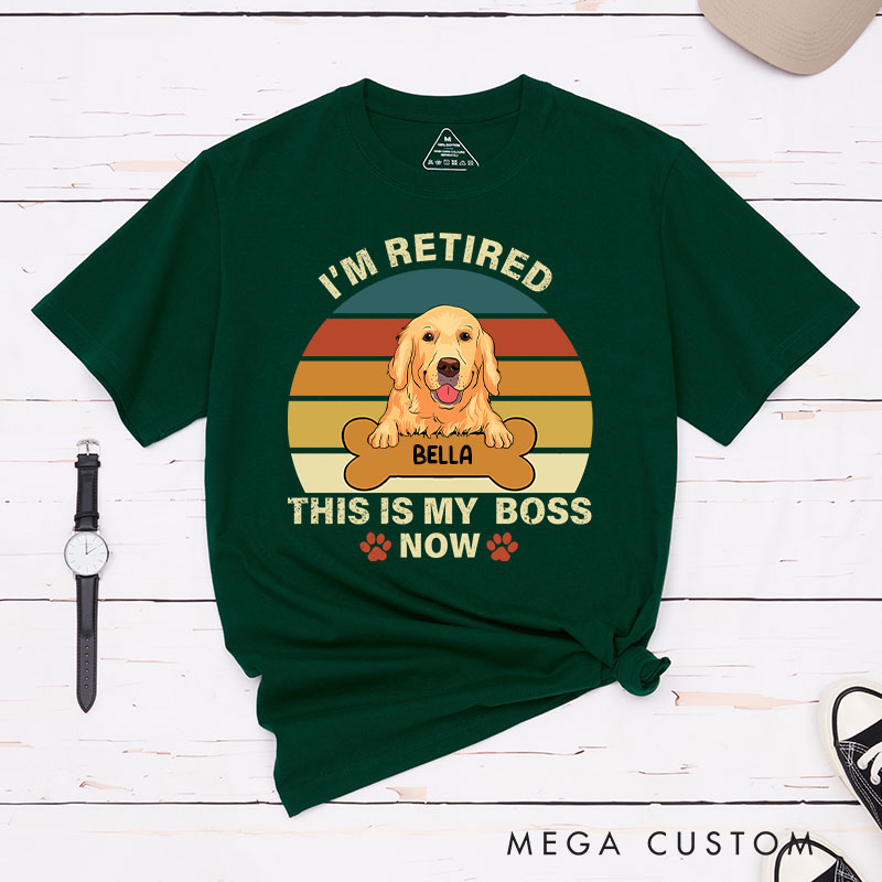 Personalized Dog Lover Retro I'm Retired This is My Boss T-Shirt