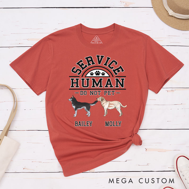 Personalized Dog Lover Retro Multiple Dogs Service Human T-Shirt