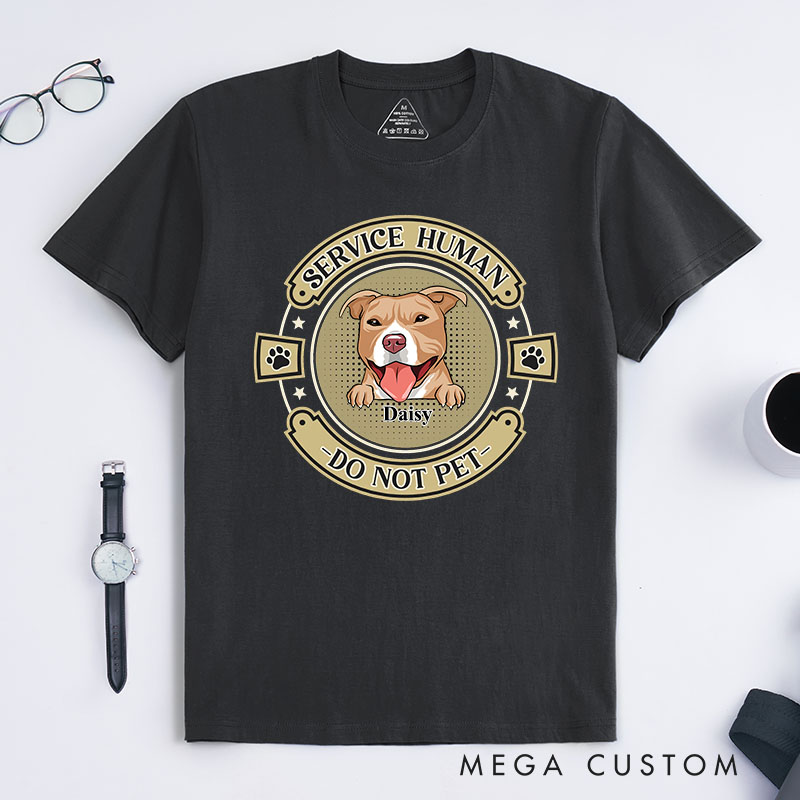Personalized Dog Lover Retro Service Human Do Not Pet T-Shirt