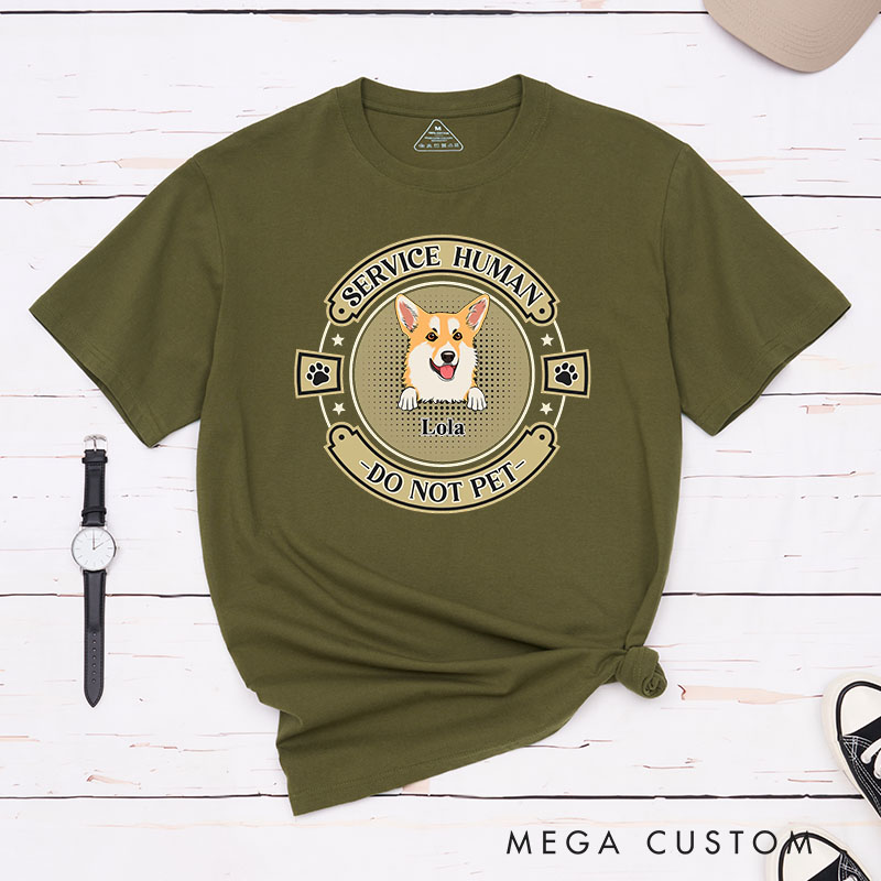 Personalized Dog Lover Retro Service Human Do Not Pet T-Shirt