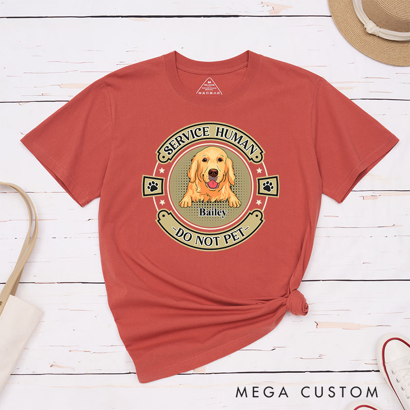 Personalized Dog Lover Retro Service Human Do Not Pet T-Shirt