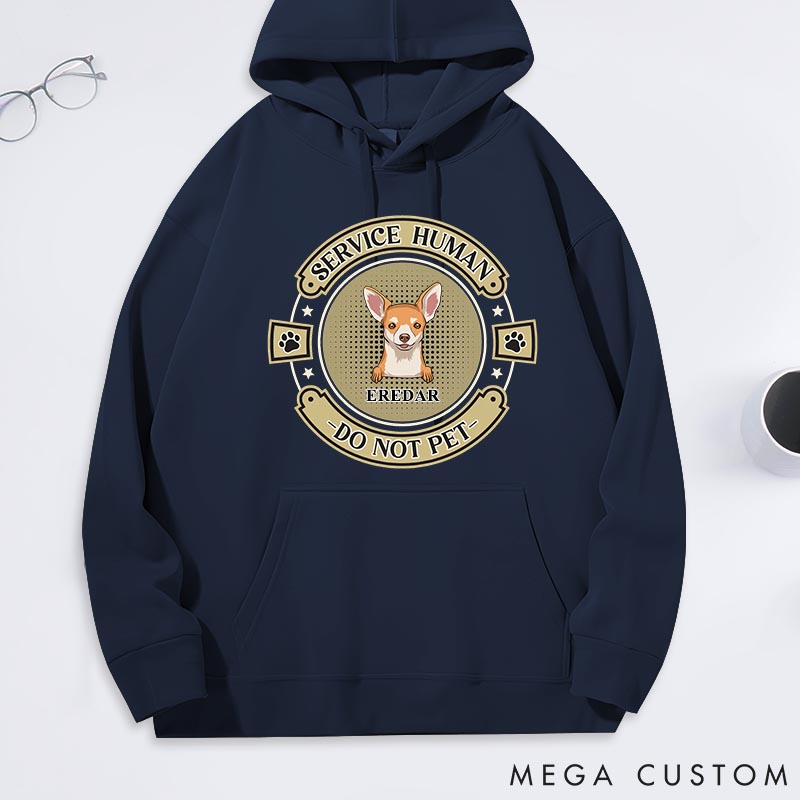 Personalized Dog Lover Retro Service Human do Not Pet Classic Hoodies