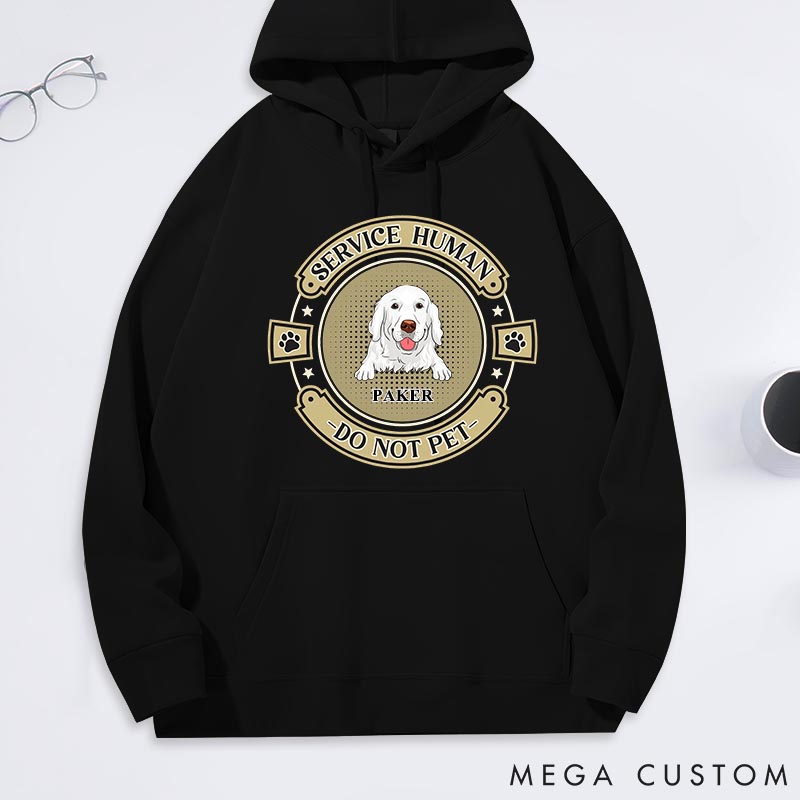 Personalized Dog Lover Retro Service Human do Not Pet Classic Hoodies