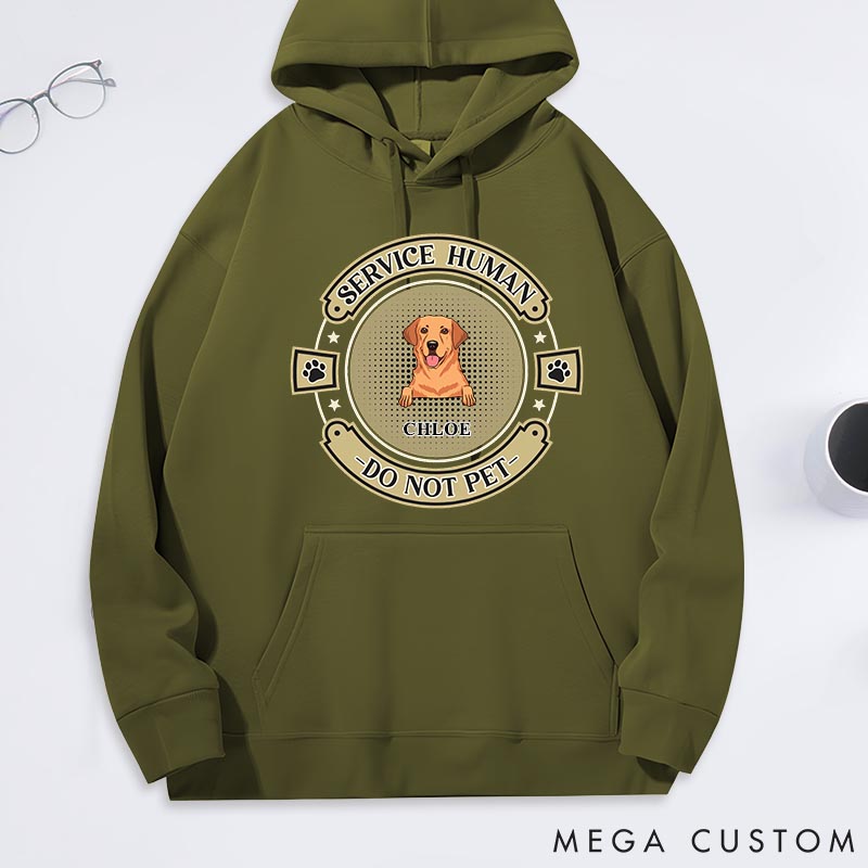 Personalized Dog Lover Retro Service Human do Not Pet Classic Hoodies
