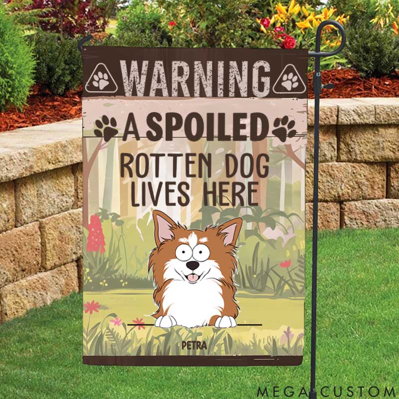 Personalized Dog Lover Rotten Dogs Worse Bites Garden Flag