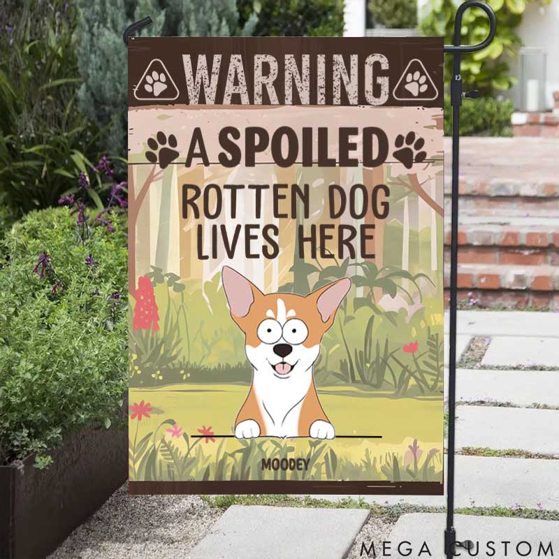 Personalized Dog Lover Rotten Dogs Worse Bites Garden Flag