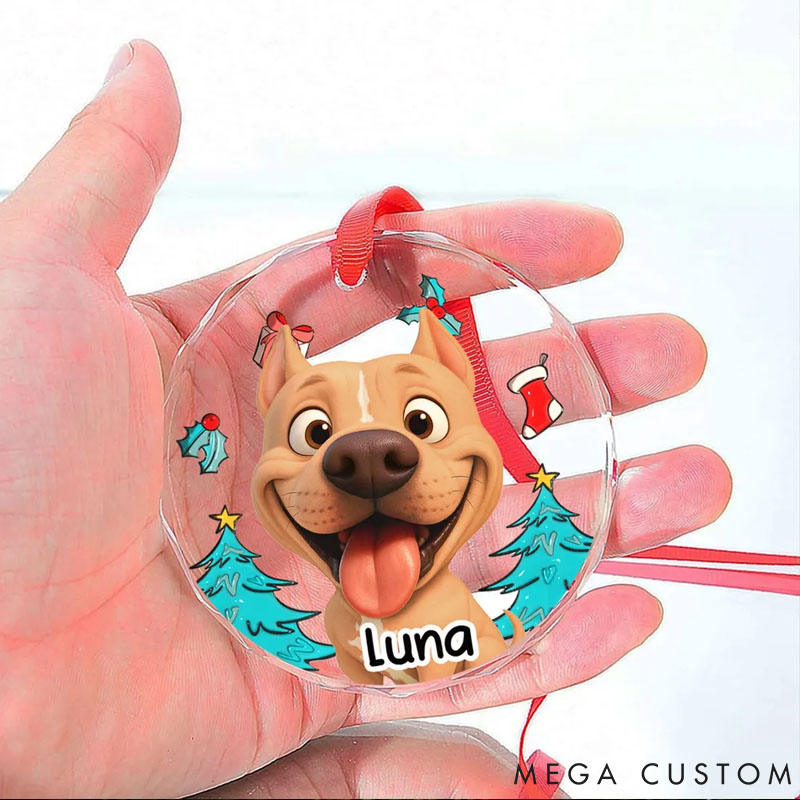 Personalized Dog Lover Santa is Coming Christmas Ornament