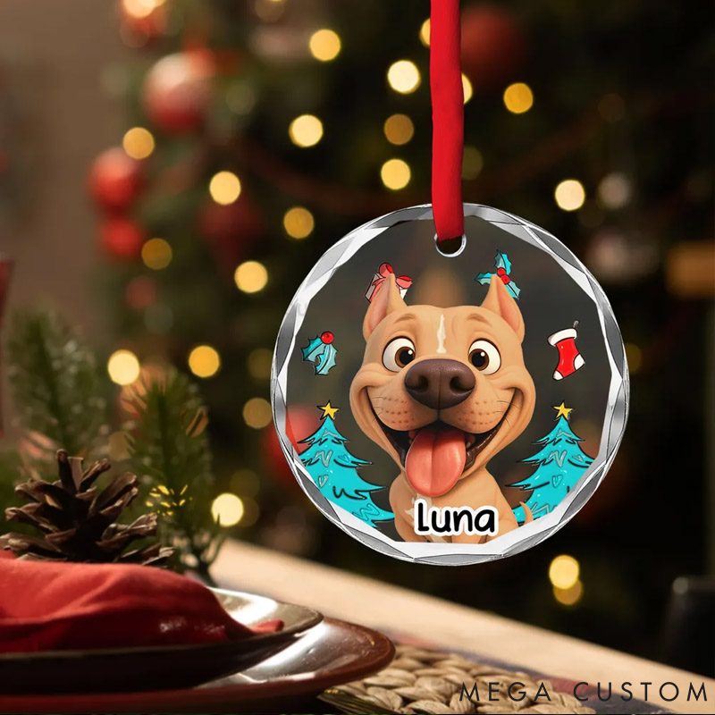 Personalized Dog Lover Santa is Coming Christmas Ornament