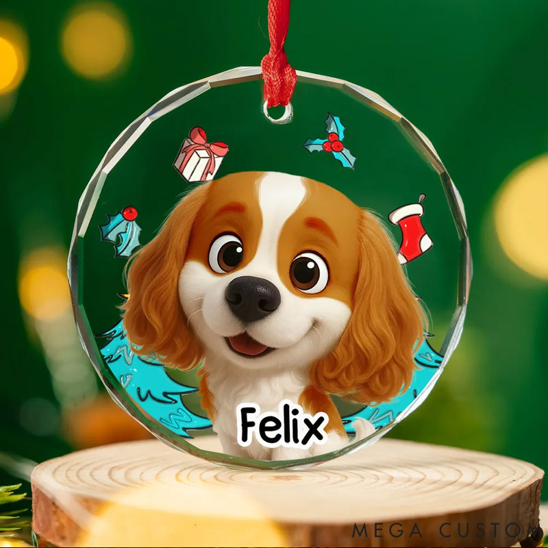 Personalized Dog Lover Santa is Coming Christmas Ornament