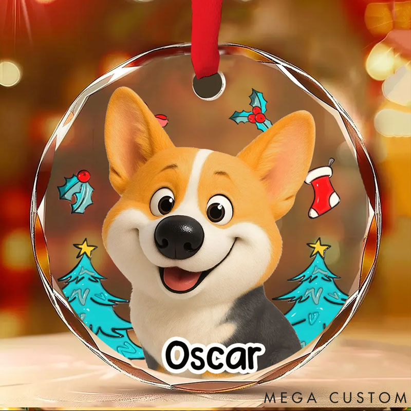 Personalized Dog Lover Santa is Coming Christmas Ornament