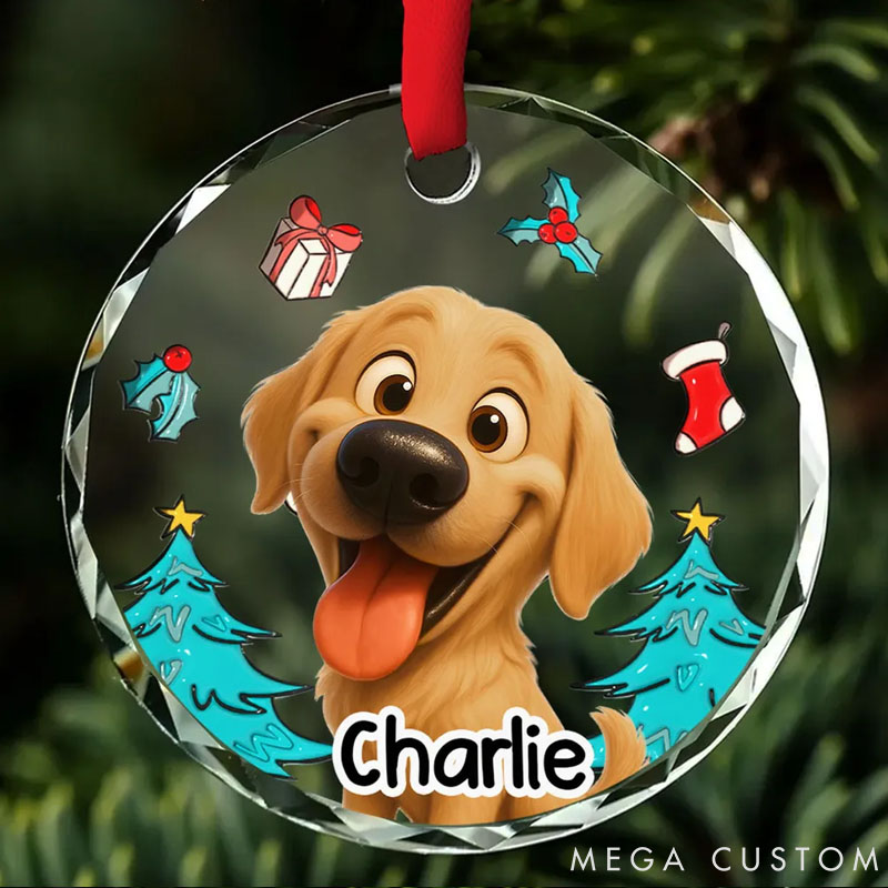 Personalized Dog Lover Santa is Coming Christmas Ornament