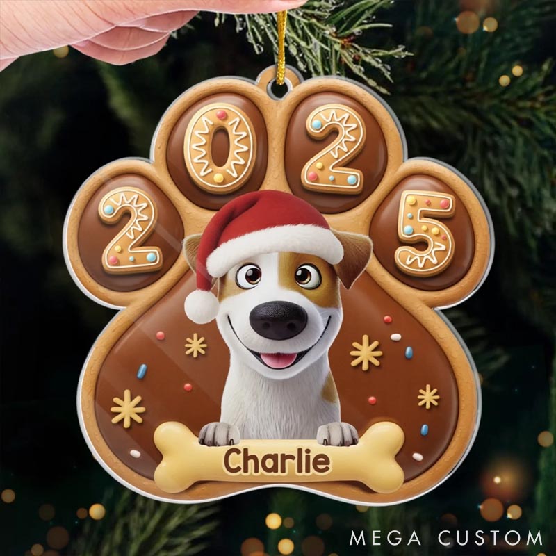 Personalized Dog Lover Santa's Favorite Furball Christmas Ornament