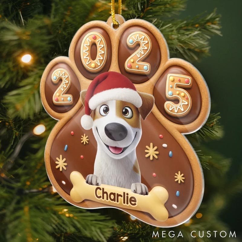 Personalized Dog Lover Santa's Favorite Furball Christmas Ornament