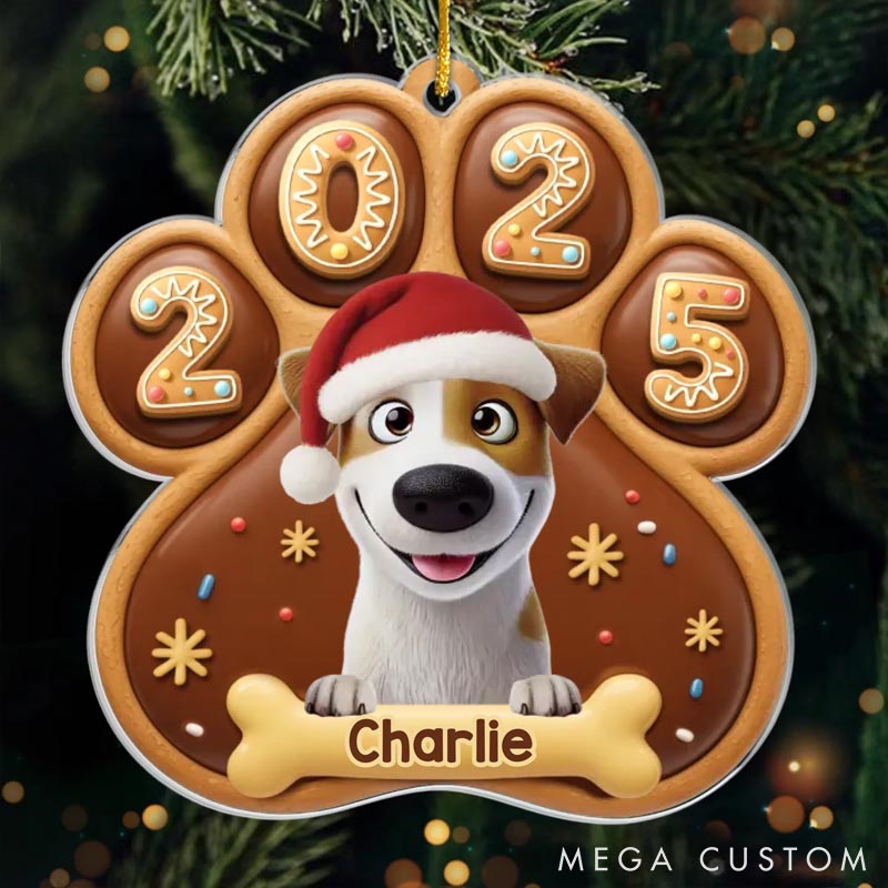 Personalized Dog Lover Santa's Favorite Furball Christmas Ornament