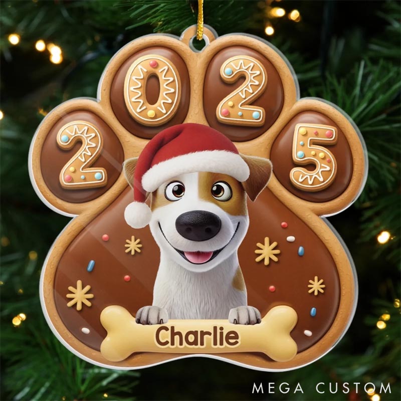 Personalized Dog Lover Santa's Favorite Furball Christmas Ornament
