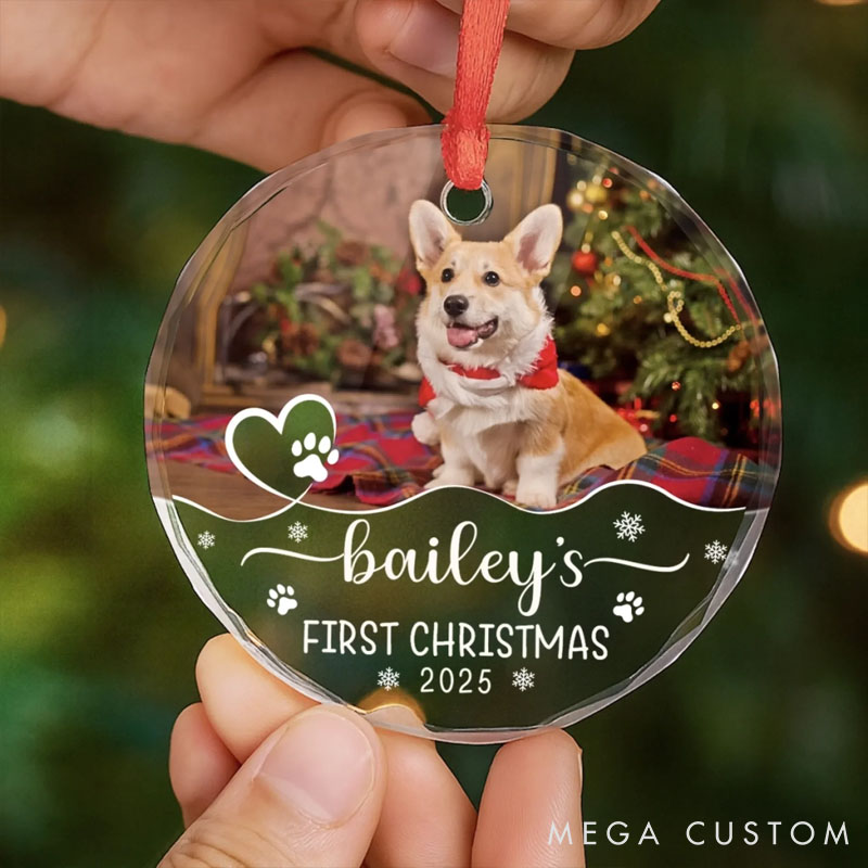 Personalized Dog Lover Santa's New Pup Helper Christmas Ornament