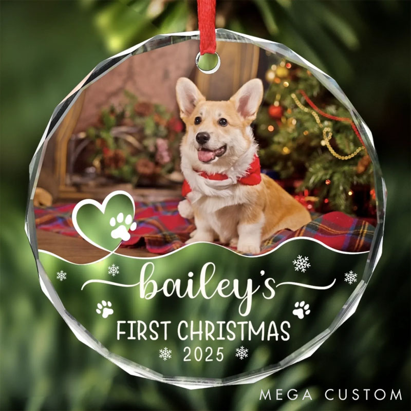 Personalized Dog Lover Santa's New Pup Helper Christmas Ornament