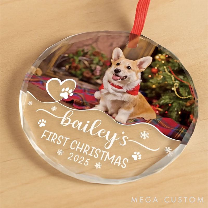 Personalized Dog Lover Santa's New Pup Helper Christmas Ornament