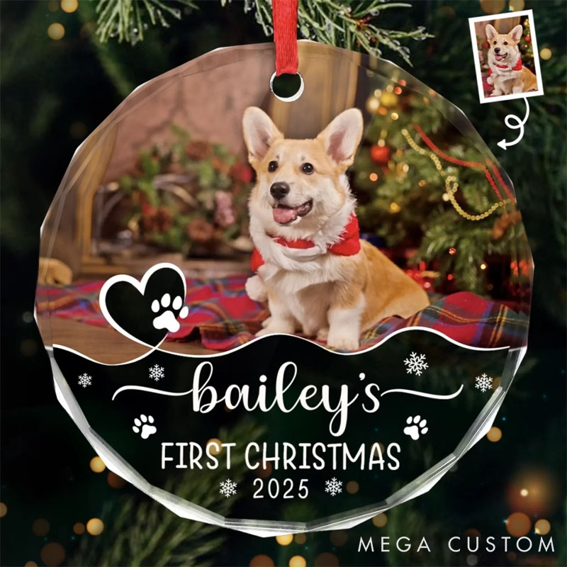 Personalized Dog Lover Santa's New Pup Helper Christmas Ornament